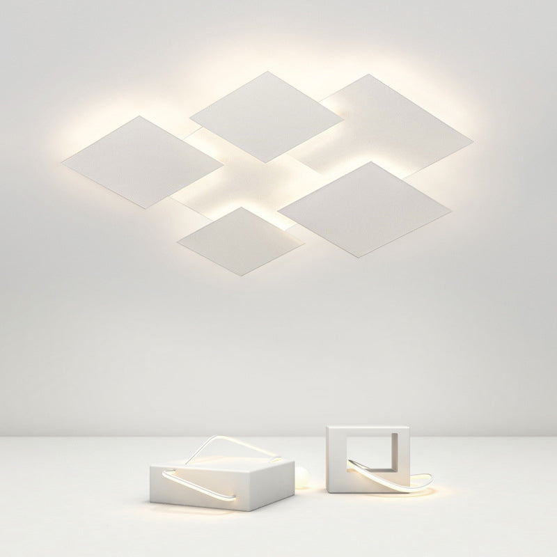Geometric Acrylic LED Flush Mount Matte White Cluster Ceiling Flush Lighting