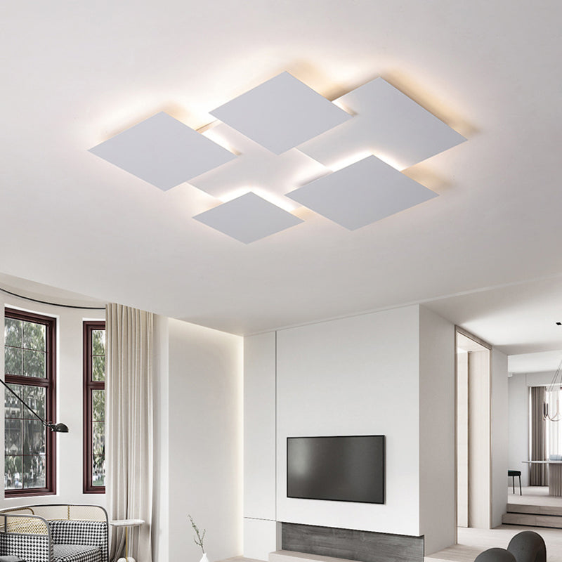 Geometric Acrylic LED Flush Mount Matte White Cluster Ceiling Flush Lighting