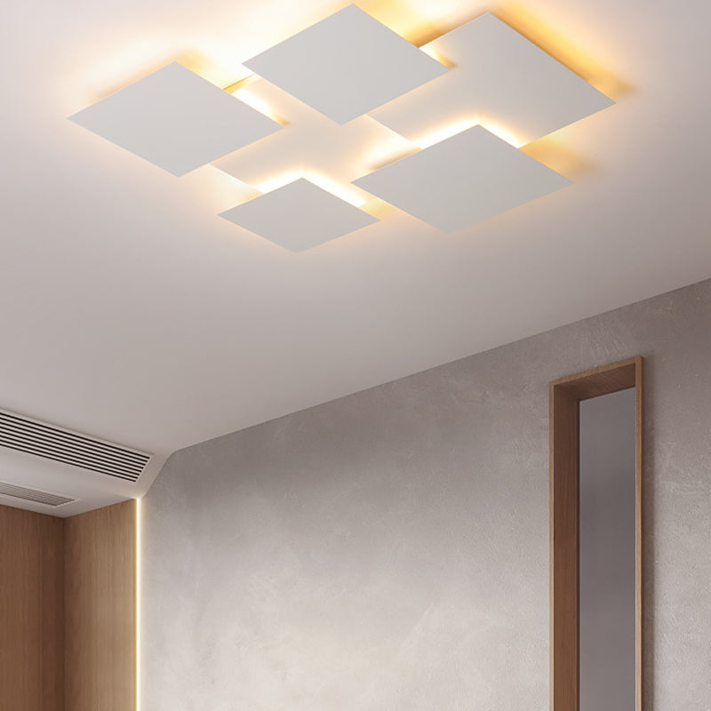 Geometric Acrylic LED Flush Mount Matte White Cluster Ceiling Flush Lighting