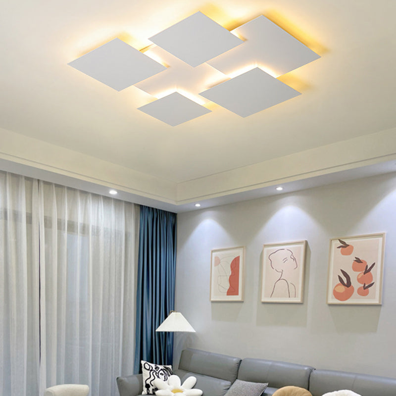 Geometric Acrylic LED Flush Mount Matte White Cluster Ceiling Flush Lighting