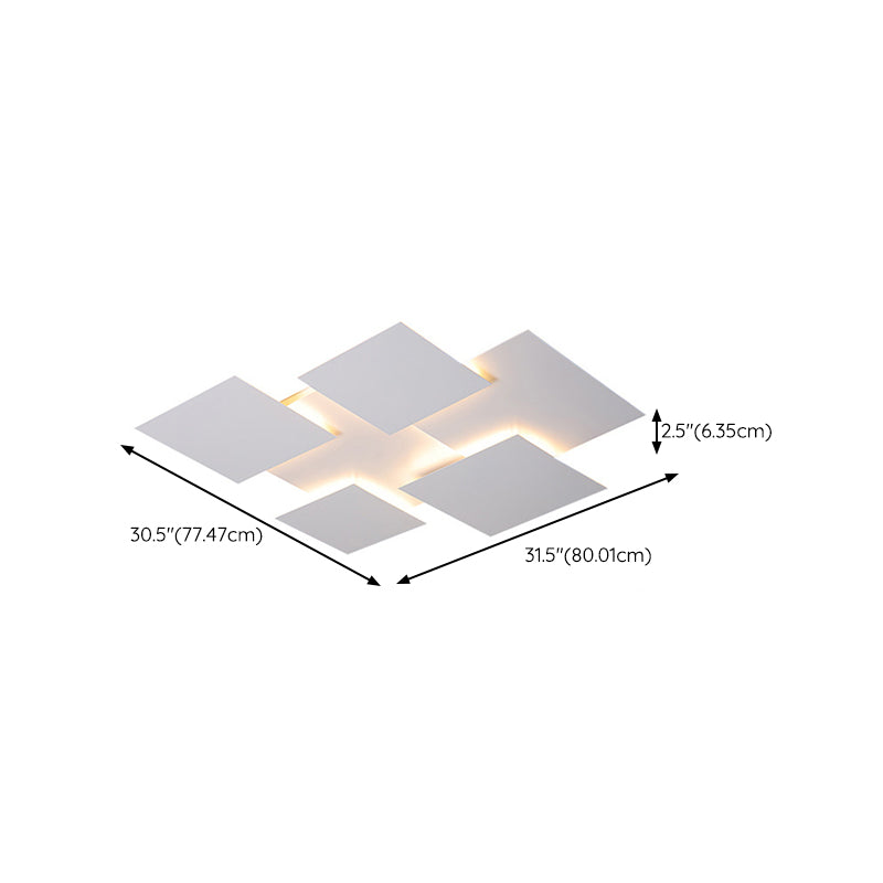 Geometric Acrylic LED Flush Mount Matte White Cluster Ceiling Flush Lighting