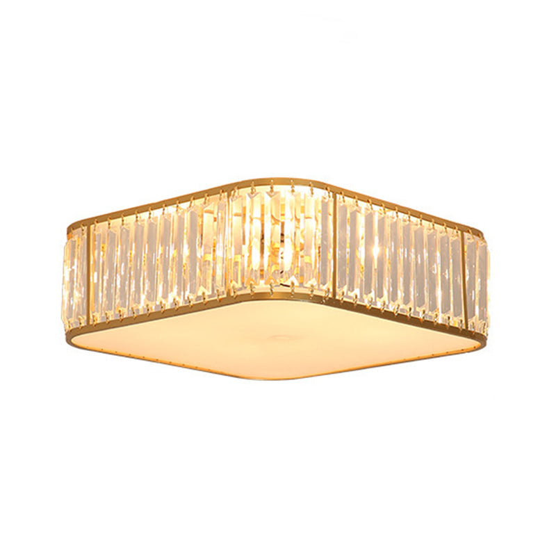 Modern Geometric Flush Ceiling Light Crystal 4 Lights Flush Mount Light