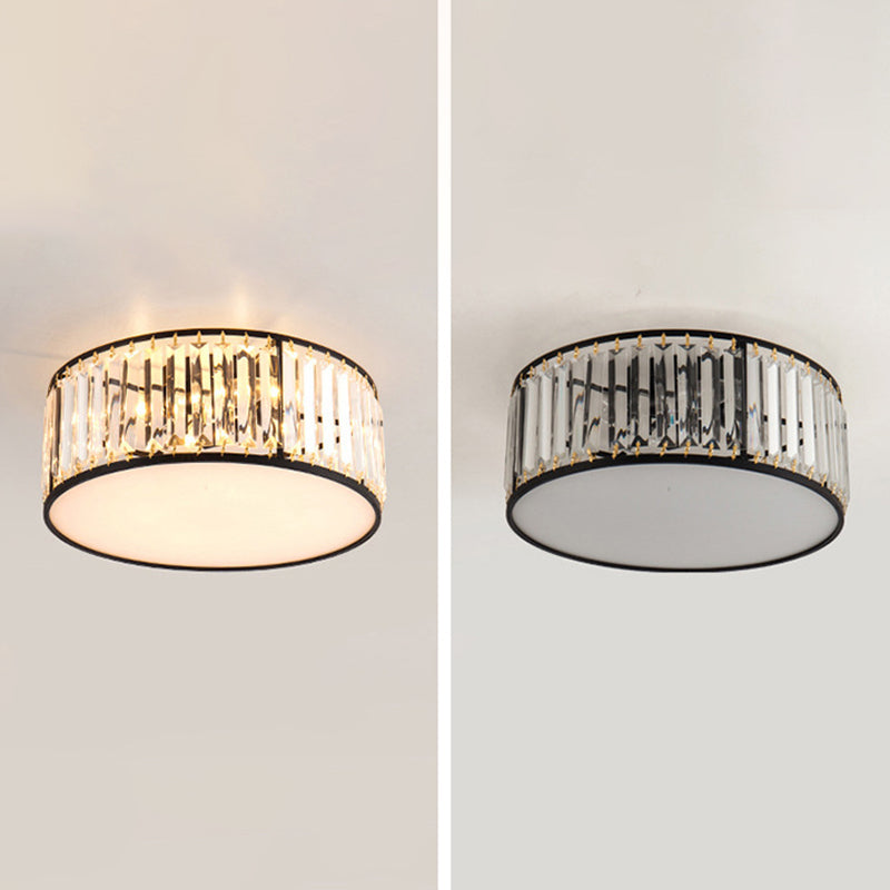 Modern Geometric Flush Ceiling Light Crystal 4 Lights Flush Mount Light