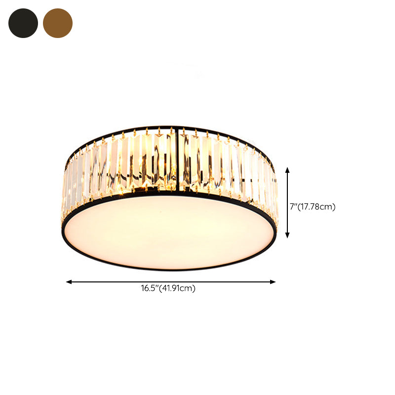 Modern Geometric Flush Ceiling Light Crystal 4 Lights Flush Mount Light