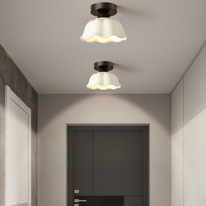 Contemporary Ceiling Lamp Ceramics 1 Light Flush Mount Light Fixture