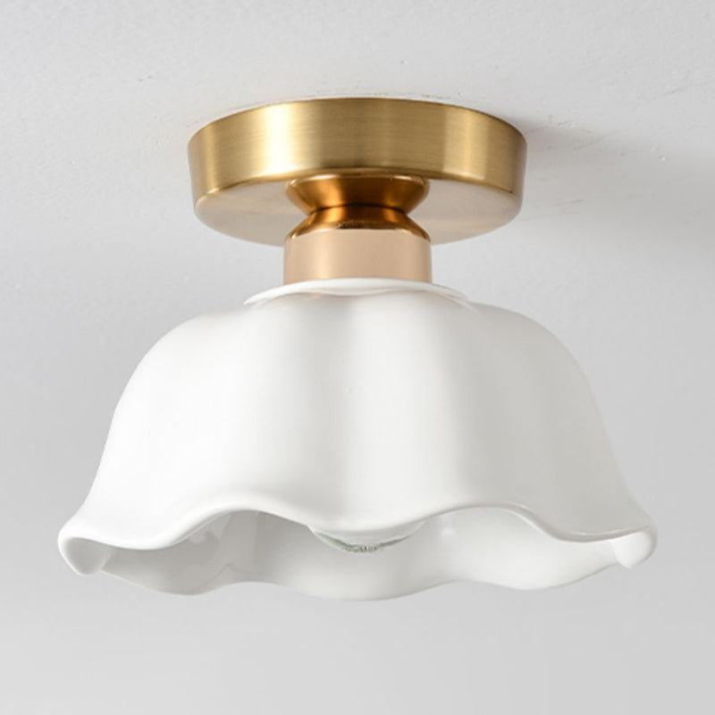 Contemporary Ceiling Lamp Ceramics 1 Light Flush Mount Light Fixture
