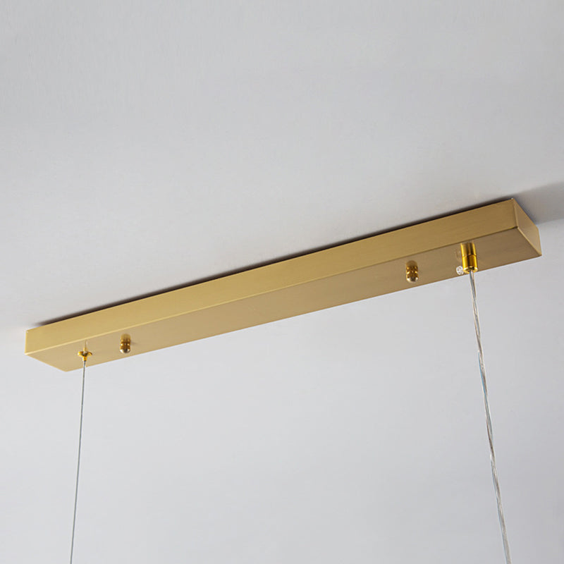 Single Modernism Golden Ceiling Light Crystal LED Kitchen Island Lighting
