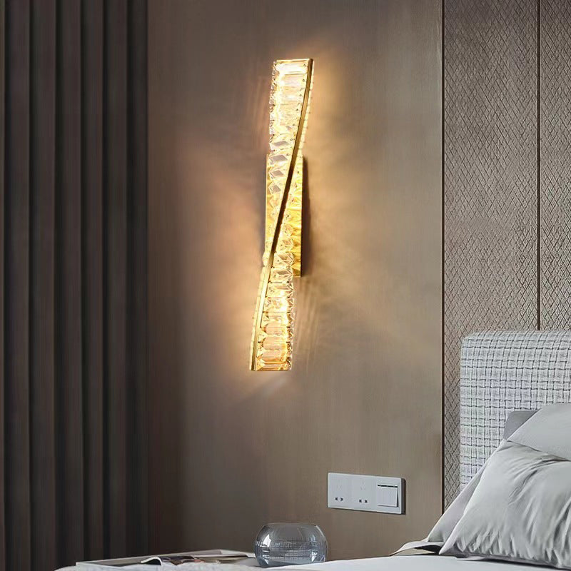 1 Light Geometric Wall Sconce Contemporary Crystal Wall Sconce