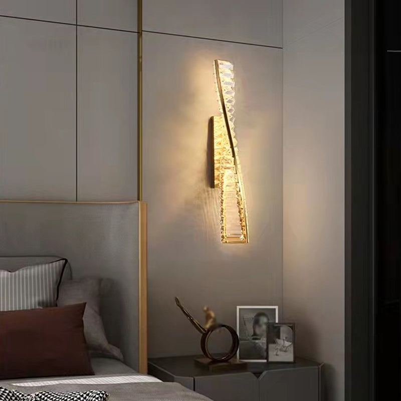 1 Light Geometric Wall Sconce Contemporary Crystal Wall Sconce