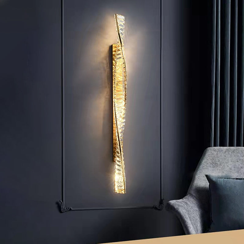 1 Light Geometric Wall Sconce Contemporary Crystal Wall Sconce
