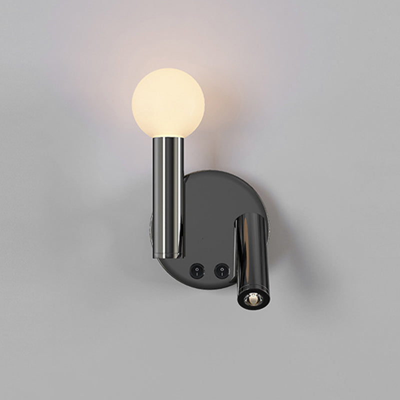 Cylinder Sconce Lights Simplicity Metal 2 Lights Wall Mounted Lights in Black