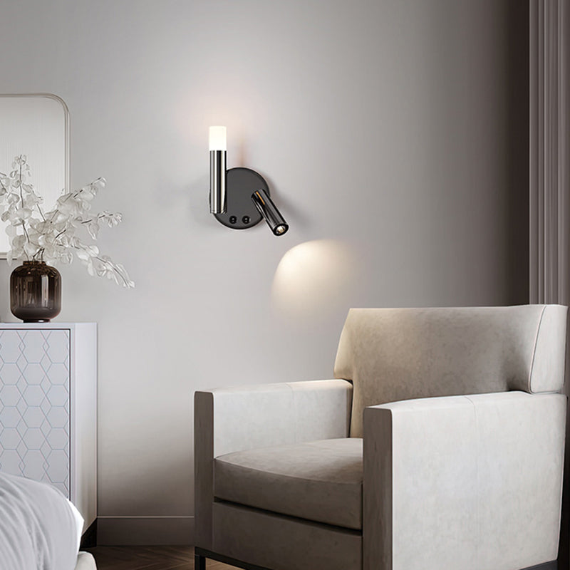 Cylinder Sconce Lights Simplicity Metal 2 Lights Wall Mounted Lights in Black