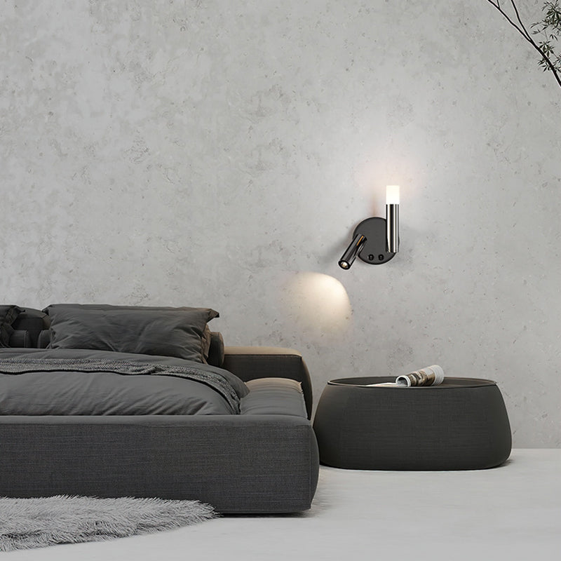Cylinder Sconce Lights Simplicity Metal 2 Lights Wall Mounted Lights in Black
