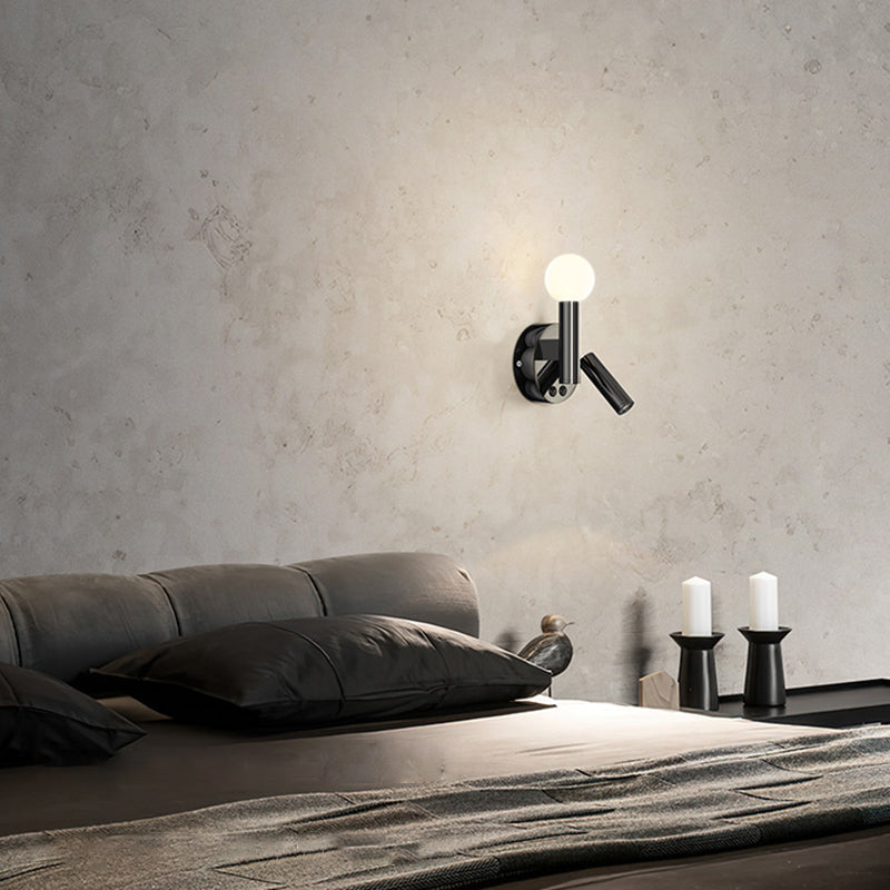 Cylinder Sconce Lights Simplicity Metal 2 Lights Wall Mounted Lights in Black