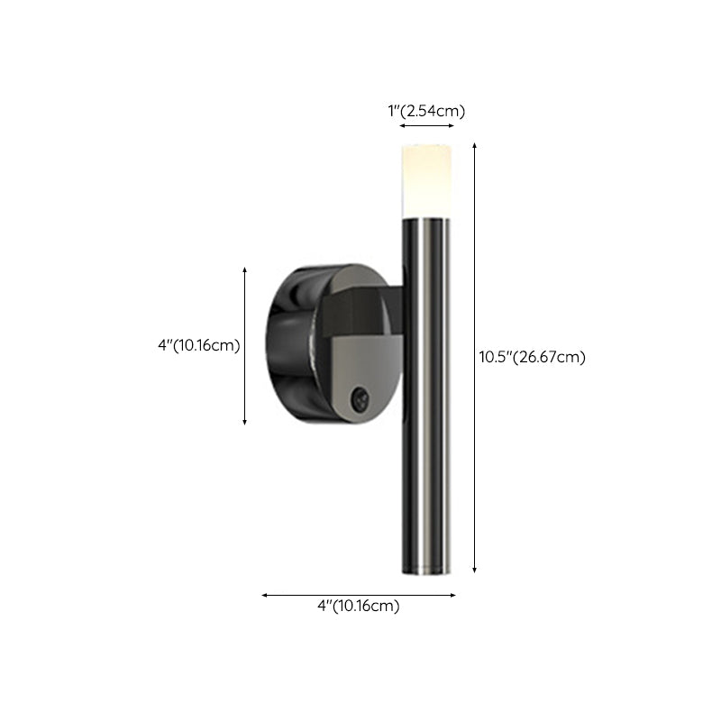 Cylinder Sconce Lights Simplicity Metal 2 Lights Wall Mounted Lights in Black