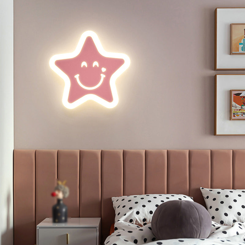 1 Light Regular Wall Lights Modern Metal Wall Lighting Fixtures for Children's Room