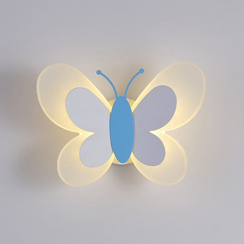 Contemporary Butterfly Wall Lamp Metal 1 Light Sconce Lights