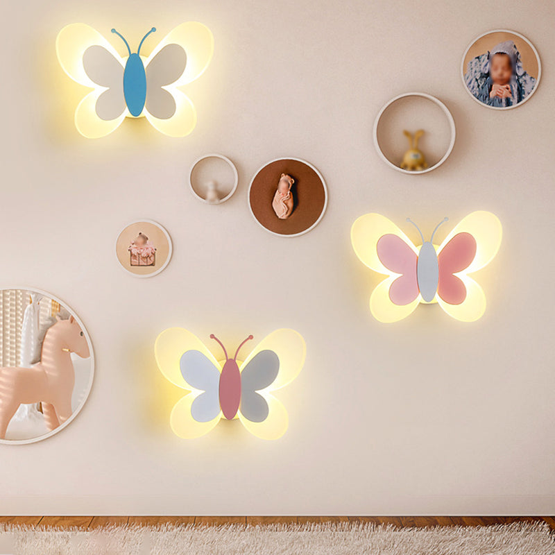 Contemporary Butterfly Wall Lamp Metal 1 Light Sconce Lights