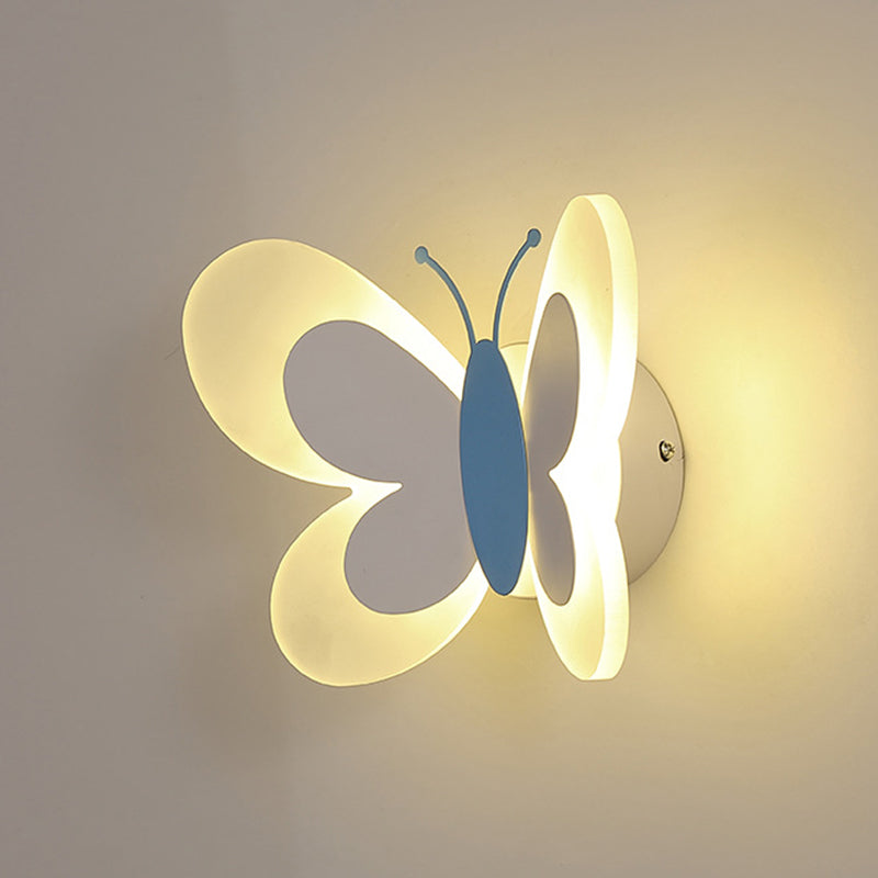 Contemporary Butterfly Wall Lamp Metal 1 Light Sconce Lights