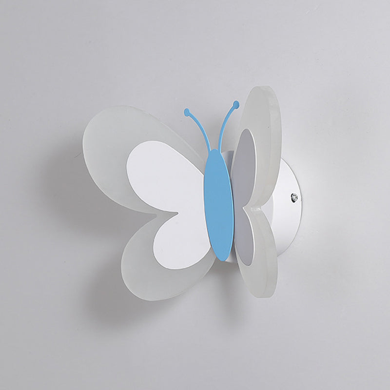 Contemporary Butterfly Wall Lamp Metal 1 Light Sconce Lights