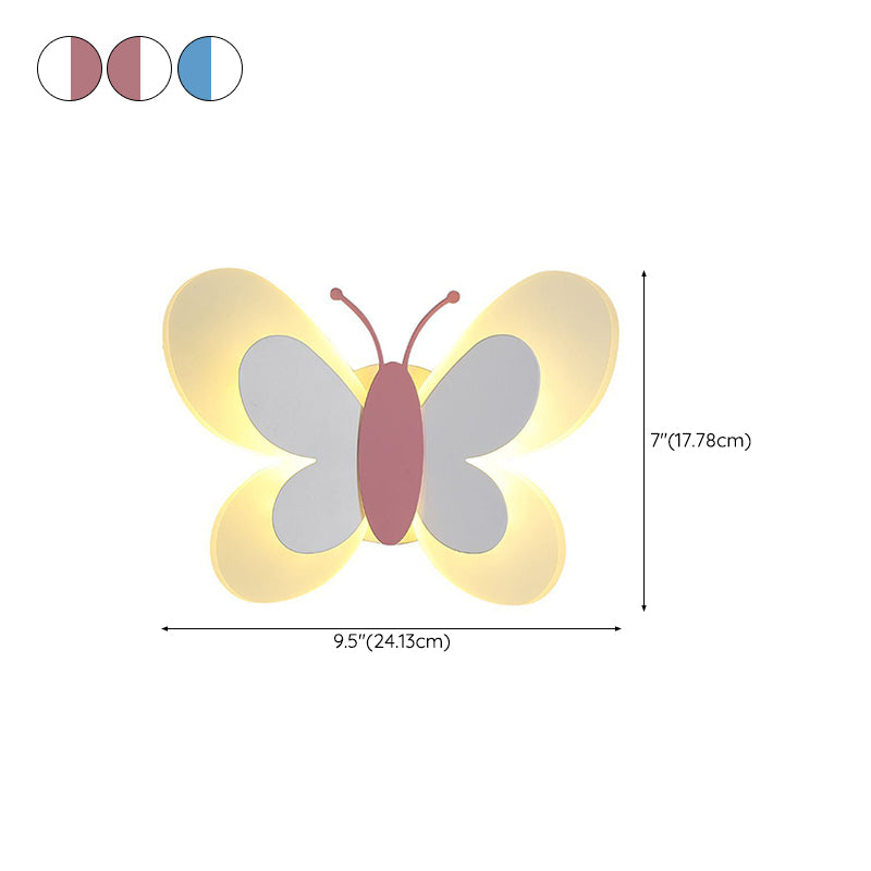 Contemporary Butterfly Wall Lamp Metal 1 Light Sconce Lights