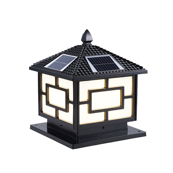 Modern Pillar Lamp Minimalist Outdoor Lamp with Acrylic Shade for Garden