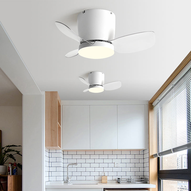 Nordic Style Ceiling Fan Lamp Cylinder Shape Ceiling Fan Light for Children's Room