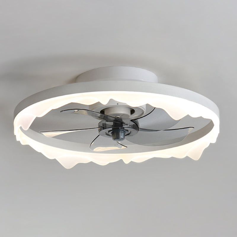 Modernism 5-Blade Ceiling Fan White/Black LED Fan with Light for Foyer