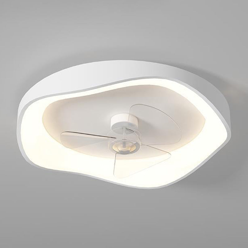 Contemporary 3-Blade Ceiling Fan White LED Fan with Light for Home