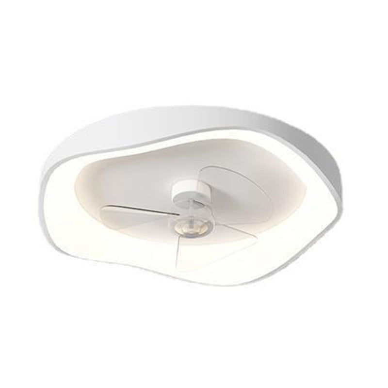 Contemporary 3-Blade Ceiling Fan White LED Fan with Light for Home