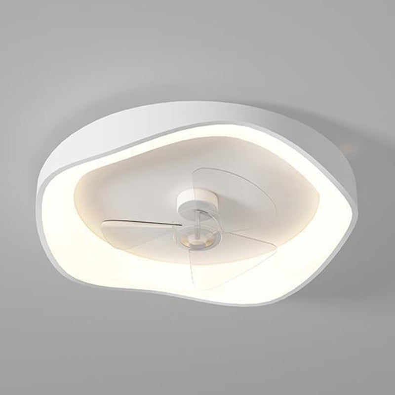 Contemporary 3-Blade Ceiling Fan White LED Fan with Light for Home