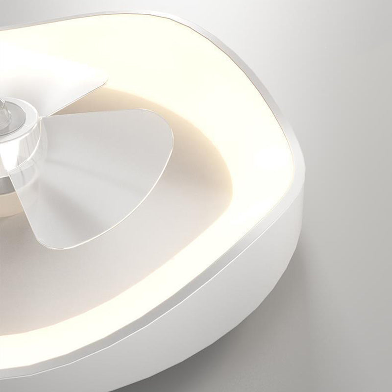 Contemporary 3-Blade Ceiling Fan White LED Fan with Light for Home