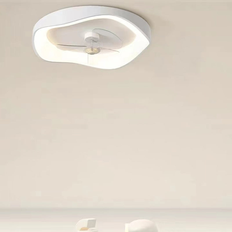 Contemporary 3-Blade Ceiling Fan White LED Fan with Light for Home