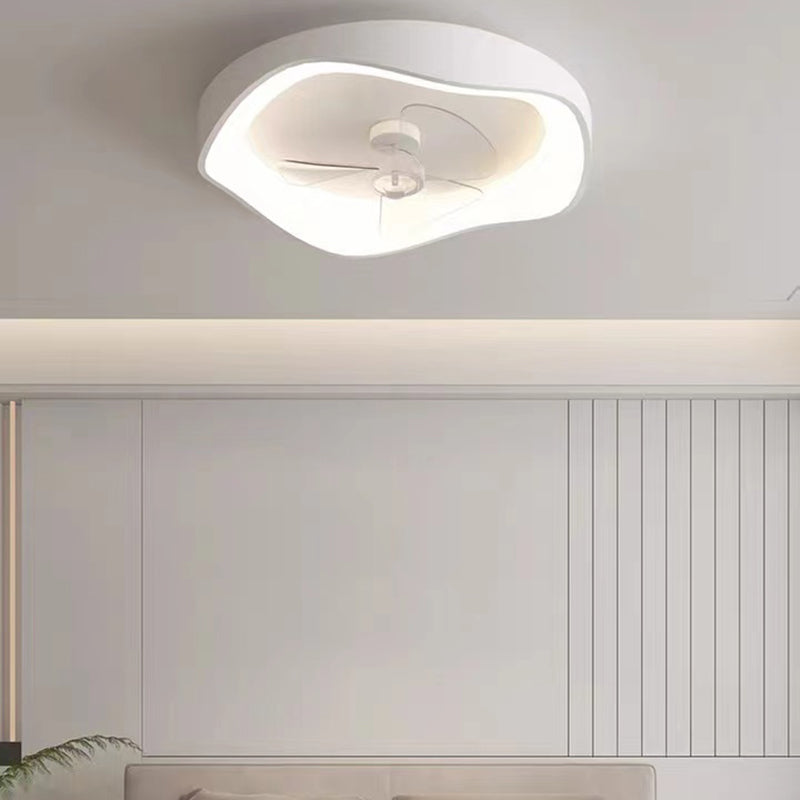 Contemporary 3-Blade Ceiling Fan White LED Fan with Light for Home