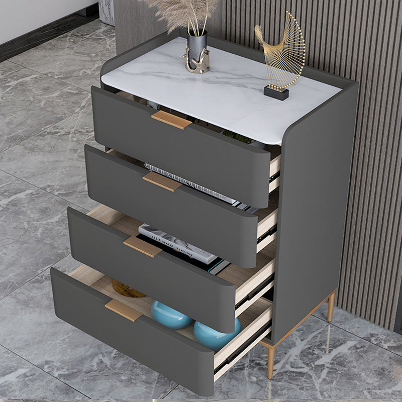 Glam Chest Bedroom Solid Wood Vertical Storage Chest with Drawers