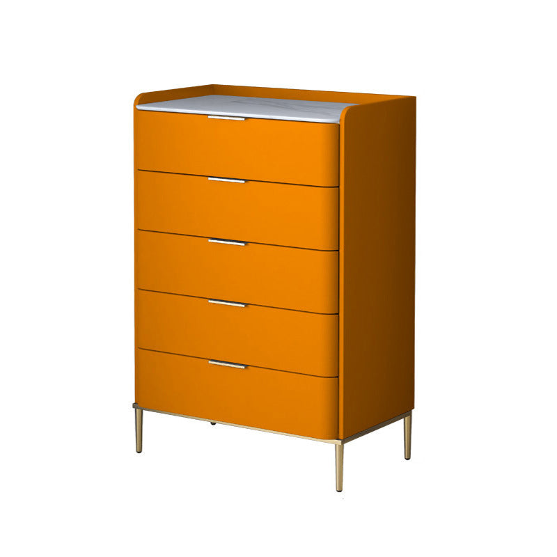 Glam Chest Bedroom Solid Wood Vertical Storage Chest with Drawers