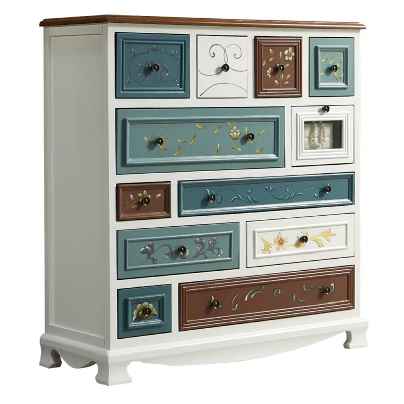 Nautical Storage Chest Dresser Solid Wood Storage Chest with 7/10/12 Drawers