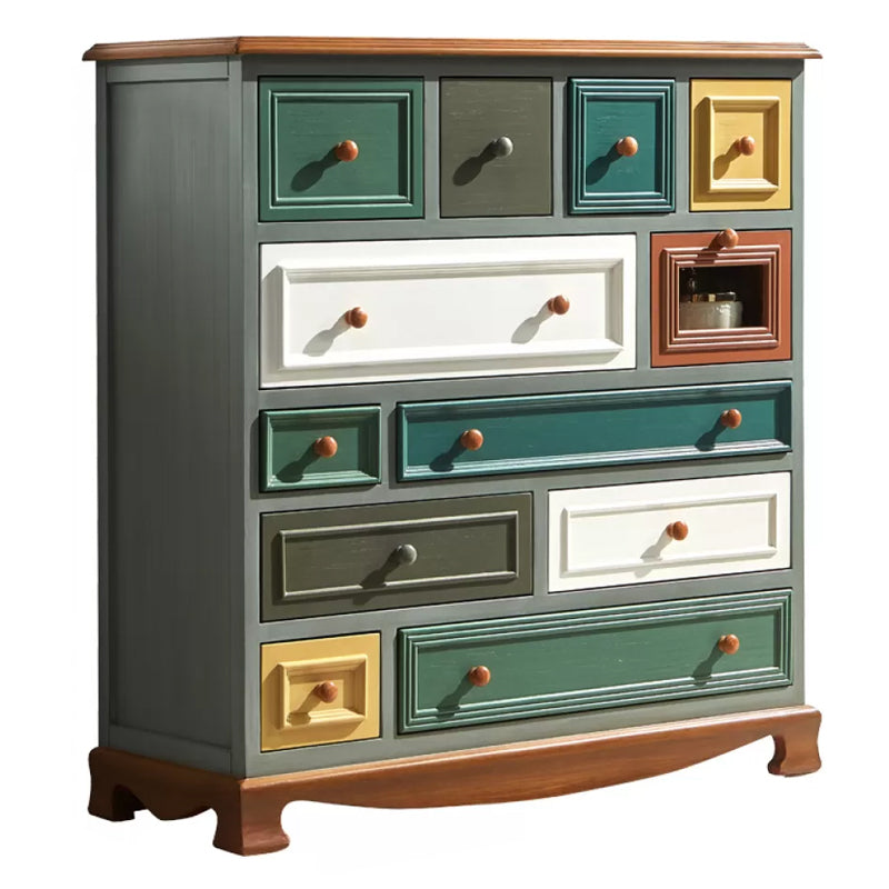 Nautical Storage Chest Dresser Solid Wood Storage Chest with 7/10/12 Drawers