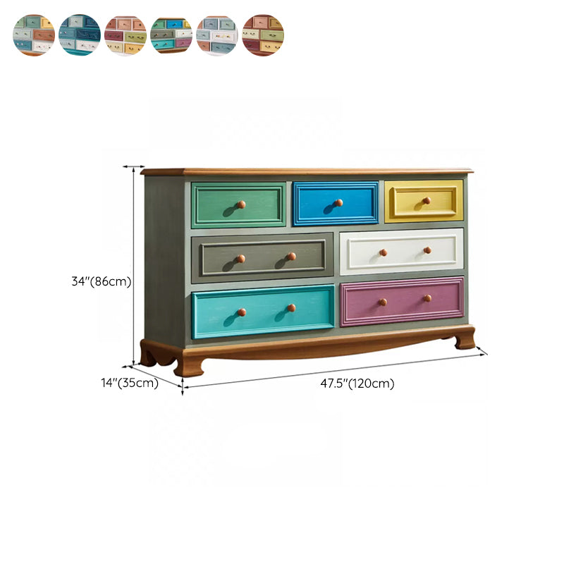 Nautical Storage Chest Dresser Solid Wood Storage Chest with 7/10/12 Drawers
