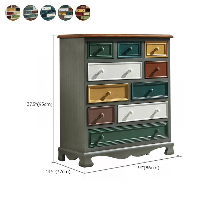 Nautical Storage Chest Dresser Solid Wood Storage Chest with 7/10/12 Drawers