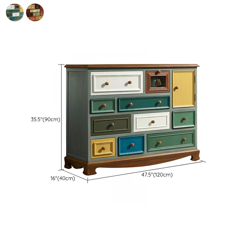 Nautical Storage Chest Dresser Solid Wood Storage Chest with 7/10/12 Drawers