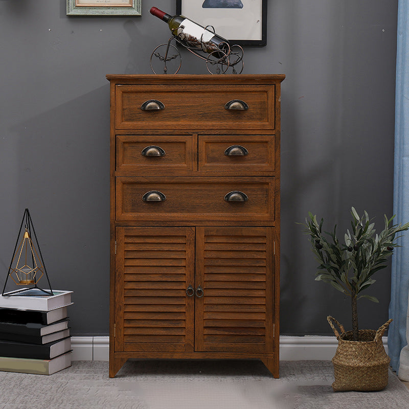 Nautical Bedroom Solid Wood Storage Chest Vertical Chest with Drawers