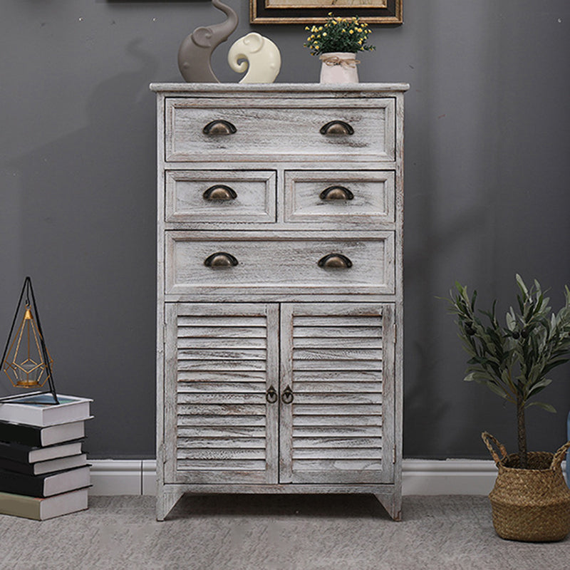 Nautical Bedroom Solid Wood Storage Chest Vertical Chest with Drawers