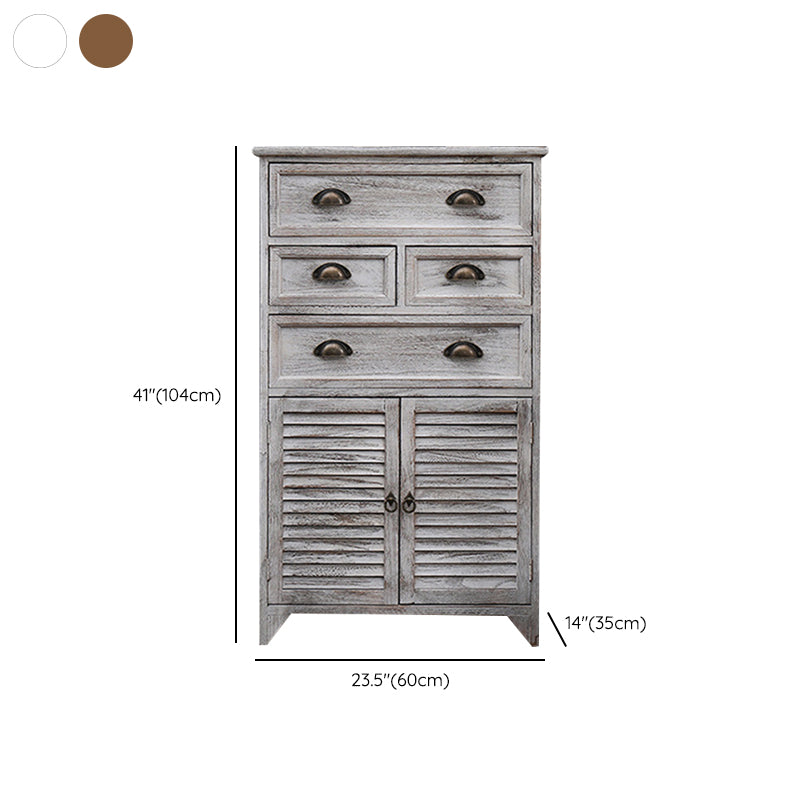 Nautical Bedroom Solid Wood Storage Chest Vertical Chest with Drawers