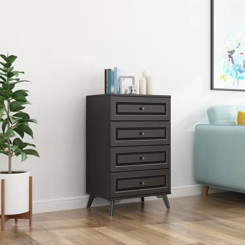 Contemporary Bedroom Storage Chest Wooden Vertical Chest with Drawers