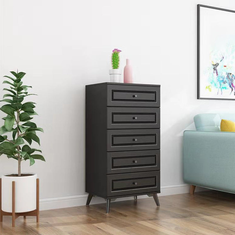 Contemporary Bedroom Storage Chest Wooden Vertical Chest with Drawers