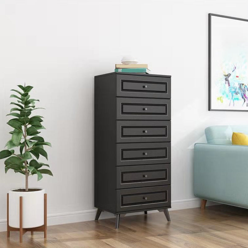 Contemporary Bedroom Storage Chest Wooden Vertical Chest with Drawers