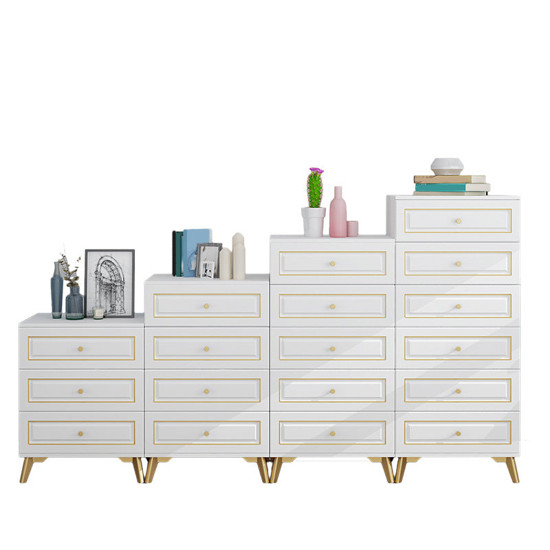 Contemporary Bedroom Storage Chest Wooden Vertical Chest with Drawers