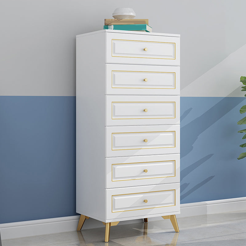 Contemporary Bedroom Storage Chest Wooden Vertical Chest with Drawers