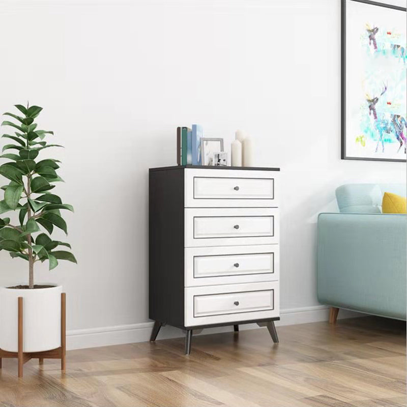 Contemporary Bedroom Storage Chest Wooden Vertical Chest with Drawers